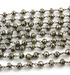 Pyrite Round Rosary Chain in Antique Rhodium, 4-5 mm, (RS-PYR-60)